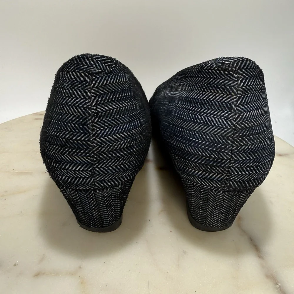 SAS Sofia Leather Wedge Pumps Made in Italy, Size 9WW